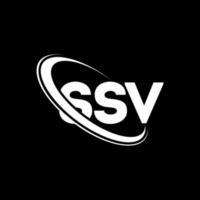 ssv-Logo. ssv brief. SSV-Brief-Logo-Design. Initialen ssv-Logo verbunden mit Kreis und Monogramm-Logo in Großbuchstaben. ssv typografie für technologie, business und immobilienmarke. vektor