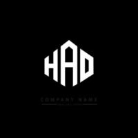 Hao-Buchstaben-Logo-Design mit Polygonform. hao-polygon- und würfelform-logo-design. Hao Sechseck-Vektor-Logo-Vorlage in weißen und schwarzen Farben. Hao-Monogramm, Geschäfts- und Immobilienlogo. vektor