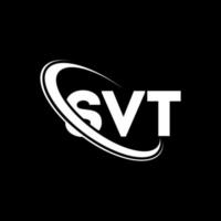 svt logotyp. svt brev. svt brev logotyp design. initialer svt logotyp länkad med cirkel och versaler monogram logotyp. svt typografi för teknik, företag och fastighetsmärke. vektor