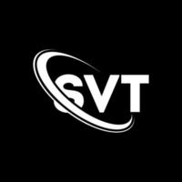 svt-Logo. svt-Brief. svt-Brief-Logo-Design. Initialen SVT-Logo verbunden mit Kreis und Monogramm-Logo in Großbuchstaben. svt-Typografie für Technologie-, Geschäfts- und Immobilienmarke. vektor