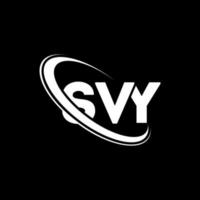 svy-Logo. svy Brief. Svy-Brief-Logo-Design. Initialen-Svy-Logo, verbunden mit Kreis und Monogramm-Logo in Großbuchstaben. svy typografie für technologie-, geschäfts- und immobilienmarke. vektor