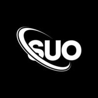 Suo-Logo. Suo-Brief. Suo-Brief-Logo-Design. Initialen Suo-Logo verbunden mit Kreis und Monogramm-Logo in Großbuchstaben. suo typografie für technologie-, geschäfts- und immobilienmarke. vektor