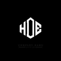 HD-Brief-Logo-Design mit Polygonform. HDE-Polygon- und Würfelform-Logo-Design. hde Sechseck-Vektor-Logo-Vorlage in weißen und schwarzen Farben. hde-monogramm, geschäfts- und immobilienlogo. vektor