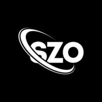 szo-Logo. szo-Brief. szo-Buchstaben-Logo-Design. Initialen Szo-Logo verbunden mit Kreis und Monogramm-Logo in Großbuchstaben. szo typografie für technologie-, geschäfts- und immobilienmarke. vektor