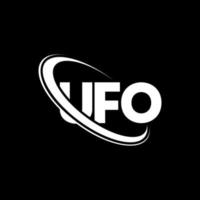 UFO-Logo. UFO-Brief. UFO-Brief-Logo-Design. Initialen UFO-Logo verbunden mit Kreis und Monogramm-Logo in Großbuchstaben. ufo-typografie für technologie-, geschäfts- und immobilienmarke. vektor