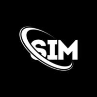 Sim-Logo. SIM-Brief. Sim-Brief-Logo-Design. Initialen-SIM-Logo, verbunden mit Kreis und Monogramm-Logo in Großbuchstaben. Sim-Typografie für Technologie-, Geschäfts- und Immobilienmarken. vektor