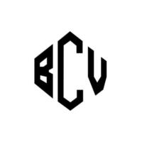 bcv bokstavslogotypdesign med polygonform. bcv polygon och kubform logotypdesign. bcv hexagon vektor logotyp mall vita och svarta färger. bcv-monogram, logotyp för företag och fastigheter.