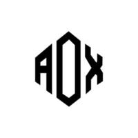 aox bokstavslogotyp med polygonform. aox polygon och kubform logotypdesign. aox hexagon vektor logotyp mall vita och svarta färger. aox monogram, affärs- och fastighetslogotyp.