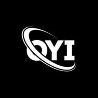 oyi logotyp. oyi brev. oyi bokstavslogotypdesign. initialer oyi logotyp länkad med cirkel och versaler monogram logotyp. oyi typografi för teknik, affärs- och fastighetsmärke. vektor