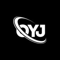 oyj-Logo. oyj brief. oyj-Buchstaben-Logo-Design. Initialen oyj-Logo verbunden mit Kreis und Monogramm-Logo in Großbuchstaben. oyj-typografie für technologie-, geschäfts- und immobilienmarke. vektor
