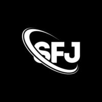 sfj-Logo. sfj brief. sfj-Buchstaben-Logo-Design. Initialen sfj-Logo verbunden mit Kreis und Monogramm-Logo in Großbuchstaben. sfj-typografie für technologie-, geschäfts- und immobilienmarke. vektor