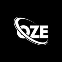 Oze-Logo. Oze Brief. Oze-Brief-Logo-Design. Initialen-Oze-Logo, verbunden mit einem Kreis und einem Monogramm-Logo in Großbuchstaben. Oze-Typografie für Technologie-, Geschäfts- und Immobilienmarken. vektor