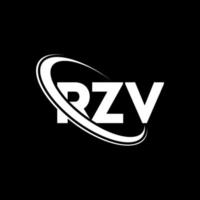 rzv logotyp. rzv brev. rzv brev logotyp design. initialer rzv logotyp länkad med cirkel och versaler monogram logotyp. rzv typografi för teknik, affärs- och fastighetsmärke. vektor