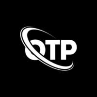 otp logotyp. otp bokstav. otp bokstav logo design. initialer otp logotyp länkad med cirkel och versaler monogram logotyp. otp typografi för teknik, företag och fastighetsmärke. vektor