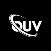 ouv-Logo. ou Brief. OUV-Brief-Logo-Design. Initialen ouv-Logo verbunden mit Kreis und Monogramm-Logo in Großbuchstaben. ouv-typografie für technologie-, geschäfts- und immobilienmarke. vektor
