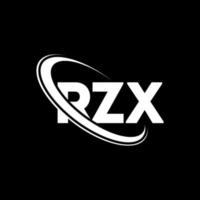 rzx-Logo. rzx-Brief. rzx-Buchstaben-Logo-Design. Initialen rzx-Logo verbunden mit Kreis und Monogramm-Logo in Großbuchstaben. rzx-typografie für technologie-, geschäfts- und immobilienmarke. vektor