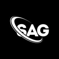 Sag-Logo. sag brief. Sag-Brief-Logo-Design. Initialen-Sag-Logo, verbunden mit Kreis und Monogramm-Logo in Großbuchstaben. Sag-Typografie für Technologie-, Geschäfts- und Immobilienmarken. vektor