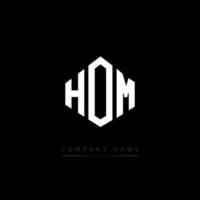 hom-Brief-Logo-Design mit Polygonform. Hom-Polygon- und Würfelform-Logo-Design. hom Sechseck-Vektor-Logo-Vorlage in weißen und schwarzen Farben. hom-monogramm, geschäfts- und immobilienlogo. vektor