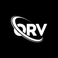 orv-Logo. oder Brief. Orv-Brief-Logo-Design. Initialen oder V-Logo, verbunden mit Kreis und Monogramm-Logo in Großbuchstaben. Orv-Typografie für Technologie-, Geschäfts- und Immobilienmarken. vektor