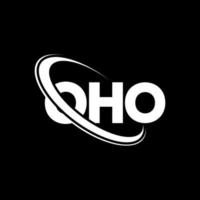 oh logo. oh Brief. Oho-Brief-Logo-Design. Initialen-Oho-Logo, verbunden mit Kreis und Monogramm-Logo in Großbuchstaben. oho-typografie für technologie-, geschäfts- und immobilienmarke. vektor