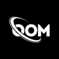 oom-Logo. Oom Brief. oom-Buchstaben-Logo-Design. Initialen-Oom-Logo, verbunden mit Kreis und Monogramm-Logo in Großbuchstaben. oom typografie für technologie-, geschäfts- und immobilienmarke. vektor