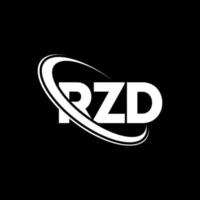 rzd logotyp. rzd brev. rzd brev logotyp design. initialer rzd logotyp länkad med cirkel och versaler monogram logotyp. rzd typografi för teknik, affärs- och fastighetsmärke. vektor