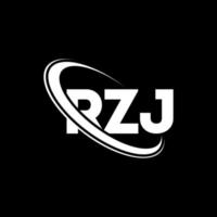 rzj logotyp. rzj bokstav. rzj bokstavslogotypdesign. initialer rzj logotyp länkad med cirkel och versaler monogram logotyp. rzj typografi för teknik, företag och fastighetsmärke. vektor