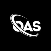 oas-Logo. oa Brief. Oas-Brief-Logo-Design. Initialen oas Logo verbunden mit Kreis und Monogramm-Logo in Großbuchstaben. oas typografie für technologie, business und immobilienmarke. vektor