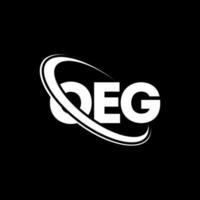 oeg-Logo. Oeg-Brief. oeg-Buchstaben-Logo-Design. Initialen OEG-Logo verbunden mit Kreis und Monogramm-Logo in Großbuchstaben. oeg typografie für technik-, business- und immobilienmarke. vektor