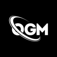 ogm logotyp. ogm brev. ogm brev logotyp design. initialer ogm logotyp länkad med cirkel och versaler monogram logotyp. ogm typografi för teknik, företag och fastighetsmärke. vektor