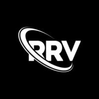 rrv-Logo. RRV-Brief. rrv-Buchstaben-Logo-Design. Initialen rrv-Logo verbunden mit Kreis und Monogramm-Logo in Großbuchstaben. rrv typografie für technologie-, geschäfts- und immobilienmarke. vektor