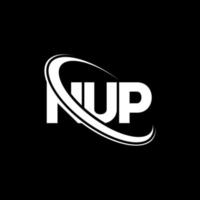 nup-Logo. NUP-Brief. nup-Buchstaben-Logo-Design. Initialen-nup-Logo, verbunden mit einem Kreis und einem Monogramm-Logo in Großbuchstaben. nup-Typografie für Technologie-, Geschäfts- und Immobilienmarke. vektor