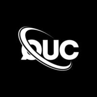 quc logotyp. quc brev. quc letter logotyp design. initialer quc logotyp länkad med cirkel och versaler monogram logotyp. quc typografi för teknik, företag och fastighetsmärke. vektor