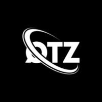 qtz-Logo. qtz-Brief. qtz-Brief-Logo-Design. Initialen qtz-Logo verbunden mit Kreis und Monogramm-Logo in Großbuchstaben. qtz-typografie für technologie-, geschäfts- und immobilienmarke. vektor