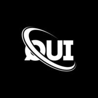 Qui-Logo. Qui-Brief. Qui-Brief-Logo-Design. Initialen-Qui-Logo, verbunden mit Kreis und Monogramm-Logo in Großbuchstaben. Qui-Typografie für Technologie-, Geschäfts- und Immobilienmarke. vektor