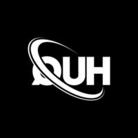 quh logotyp. quh bokstav. quh letter logotyp design. initialer quh logotyp länkad med cirkel och versaler monogram logotyp. quh typografi för teknik, affärs- och fastighetsmärke. vektor