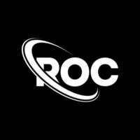 roc-Logo. Rock-Brief. roc-Buchstaben-Logo-Design. Initialen-Roc-Logo, verbunden mit Kreis und Monogramm-Logo in Großbuchstaben. roc-typografie für technologie-, geschäfts- und immobilienmarke. vektor