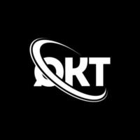 qkt-Logo. qkt-Brief. qkt-Buchstaben-Logo-Design. Initialen qkt-Logo verbunden mit Kreis und Monogramm-Logo in Großbuchstaben. qkt-typografie für technologie-, geschäfts- und immobilienmarke. vektor