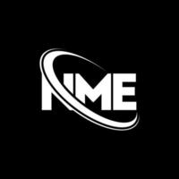 nme-Logo. NME-Brief. nme-Buchstaben-Logo-Design. Initialen nme-Logo, verbunden mit einem Kreis und einem Monogramm-Logo in Großbuchstaben. nme-typografie für technologie-, geschäfts- und immobilienmarke. vektor