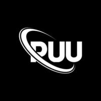 Puu-Logo. Puu-Brief. Puu-Brief-Logo-Design. Initialen-Puu-Logo, verbunden mit Kreis und Monogramm-Logo in Großbuchstaben. puu-typografie für technologie-, geschäfts- und immobilienmarke. vektor