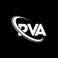 pva logotyp. pva brev. pva brev logotyp design. initialer pva logotyp länkad med cirkel och versaler monogram logotyp. pva typografi för teknik, företag och fastighetsmärke. vektor