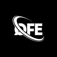 qfe logotyp. qfe brev. qfe bokstavslogotypdesign. initialer qfe logotyp länkad med cirkel och versaler monogram logotyp. qfe typografi för teknik, företag och fastighetsmärke. vektor