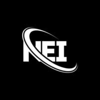 nej logotyp. nej brev. nei letter logo design. initialer nei logotyp länkad med cirkel och versaler monogram logotyp. nei typografi för teknik, företag och fastighetsmärke. vektor