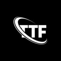 ttf logotyp. ttf brev. ttf-bokstavslogotypdesign. initialer ttf logotyp länkad med cirkel och versaler monogram logotyp. ttf typografi för teknik, företag och fastighetsmärke. vektor