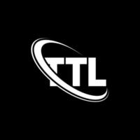 ttl logotyp. ttl brev. ttl-bokstavslogotypdesign. initialer ttl logotyp länkad med cirkel och versaler monogram logotyp. ttl typografi för teknik, företag och fastighetsmärke. vektor