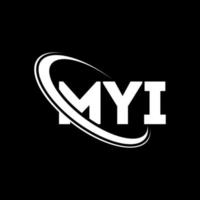 myi-Logo. Mein Brief. Myi-Brief-Logo-Design. Initialen myi Logo verbunden mit Kreis und Monogramm-Logo in Großbuchstaben. myi Typografie für Technologie-, Geschäfts- und Immobilienmarke. vektor