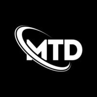 mtd-Logo. mtd-Brief. mtd-Brief-Logo-Design. Initialen mtd-Logo verbunden mit Kreis und Monogramm-Logo in Großbuchstaben. mtd Typografie für Technologie-, Geschäfts- und Immobilienmarke. vektor