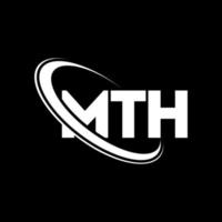 mth logotyp. månadsbokstav. mth bokstavs logotyp design. initialer mth logotyp länkad med cirkel och versaler monogram logotyp. mth typografi för teknik, företag och fastighetsmärke. vektor