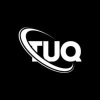 Tuq-Logo. Tuq-Brief. Tuq-Brief-Logo-Design. Initialen-Tuq-Logo, verbunden mit Kreis und Monogramm-Logo in Großbuchstaben. tuq-typografie für technologie-, geschäfts- und immobilienmarke. vektor