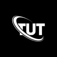 tut-Logo. tut brief. Logo-Design mit Tut-Buchstaben. Initialen Tut-Logo, verbunden mit Kreis und Monogramm-Logo in Großbuchstaben. tut typografie für technologie-, geschäfts- und immobilienmarke. vektor